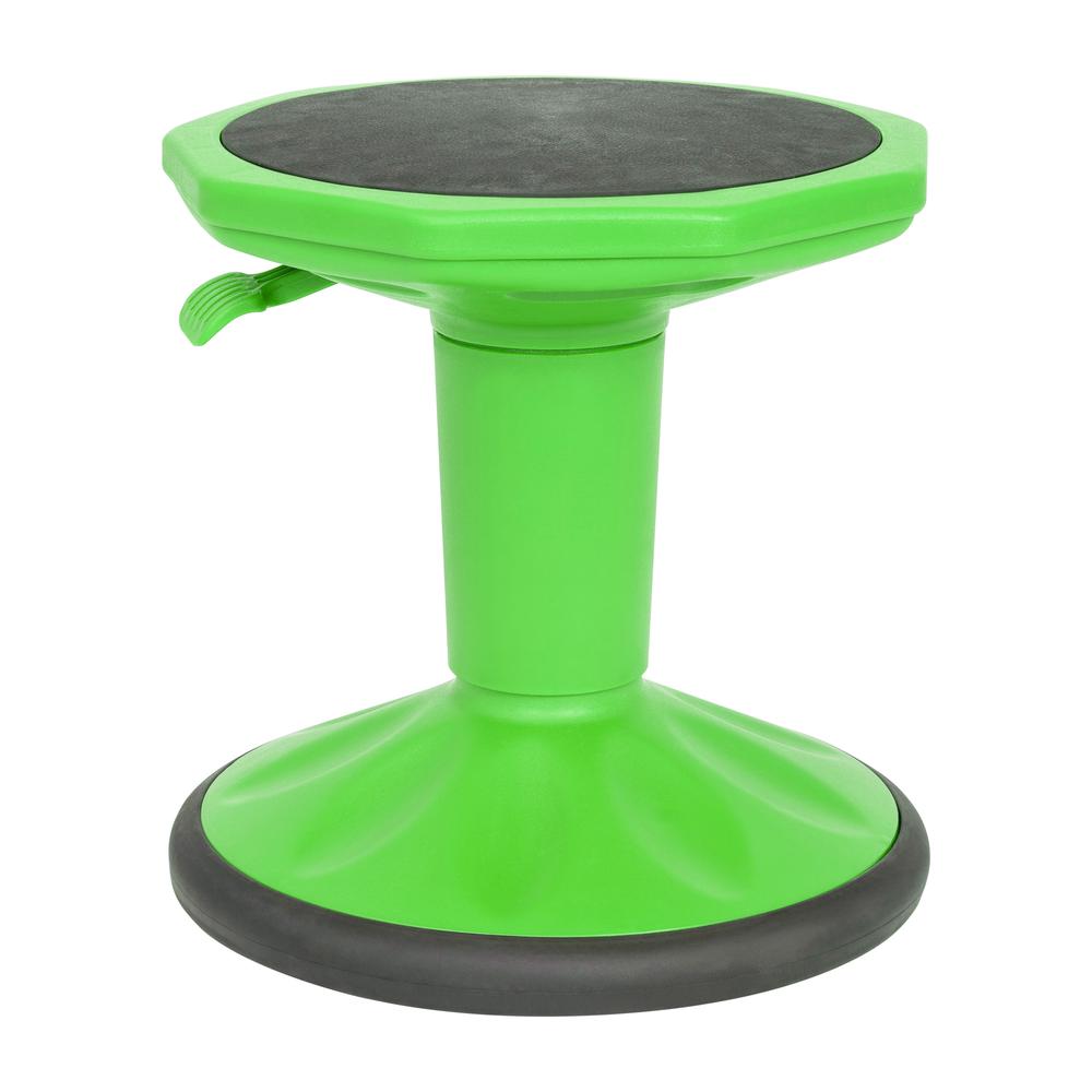 Adjustable Height Kids Active Stool with Bottom in Green, 14" - 18" Seat Height. Picture 2