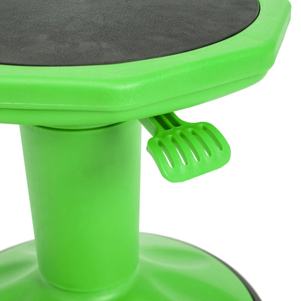 Adjustable Height Kids Active Stool with Bottom in Green, 14" - 18" Seat Height. Picture 9