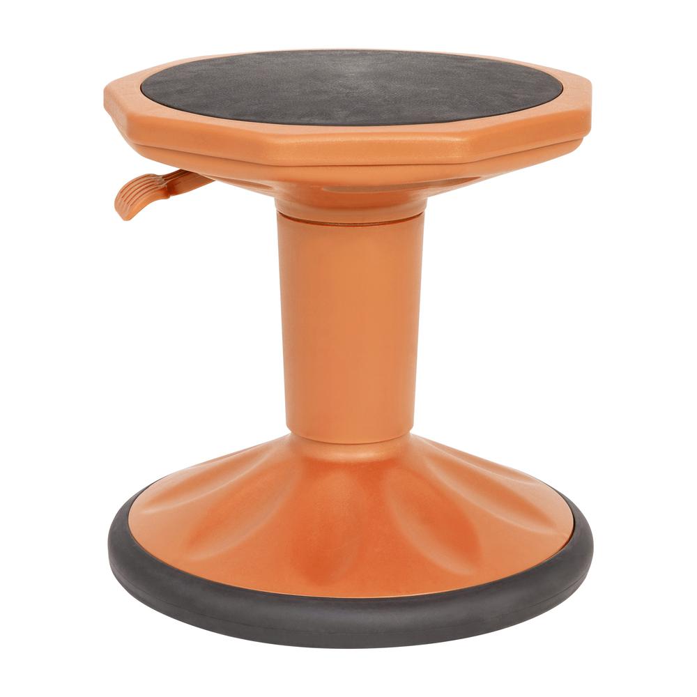 Adjustable Height Kids Active Stool with Bottom in Orange, 14" - 18" Seat Height. Picture 2