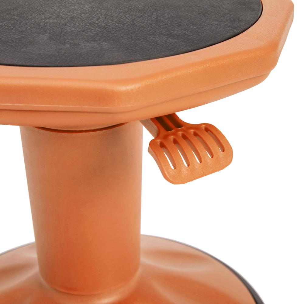 Adjustable Height Kids Active Stool with Bottom in Orange, 14" - 18" Seat Height. Picture 9