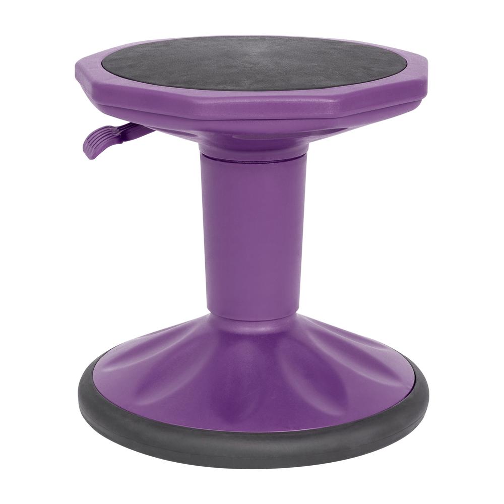 Adjustable Height Kids Active Stool with Bottom in Purple, 14" - 18" Seat Height. Picture 2