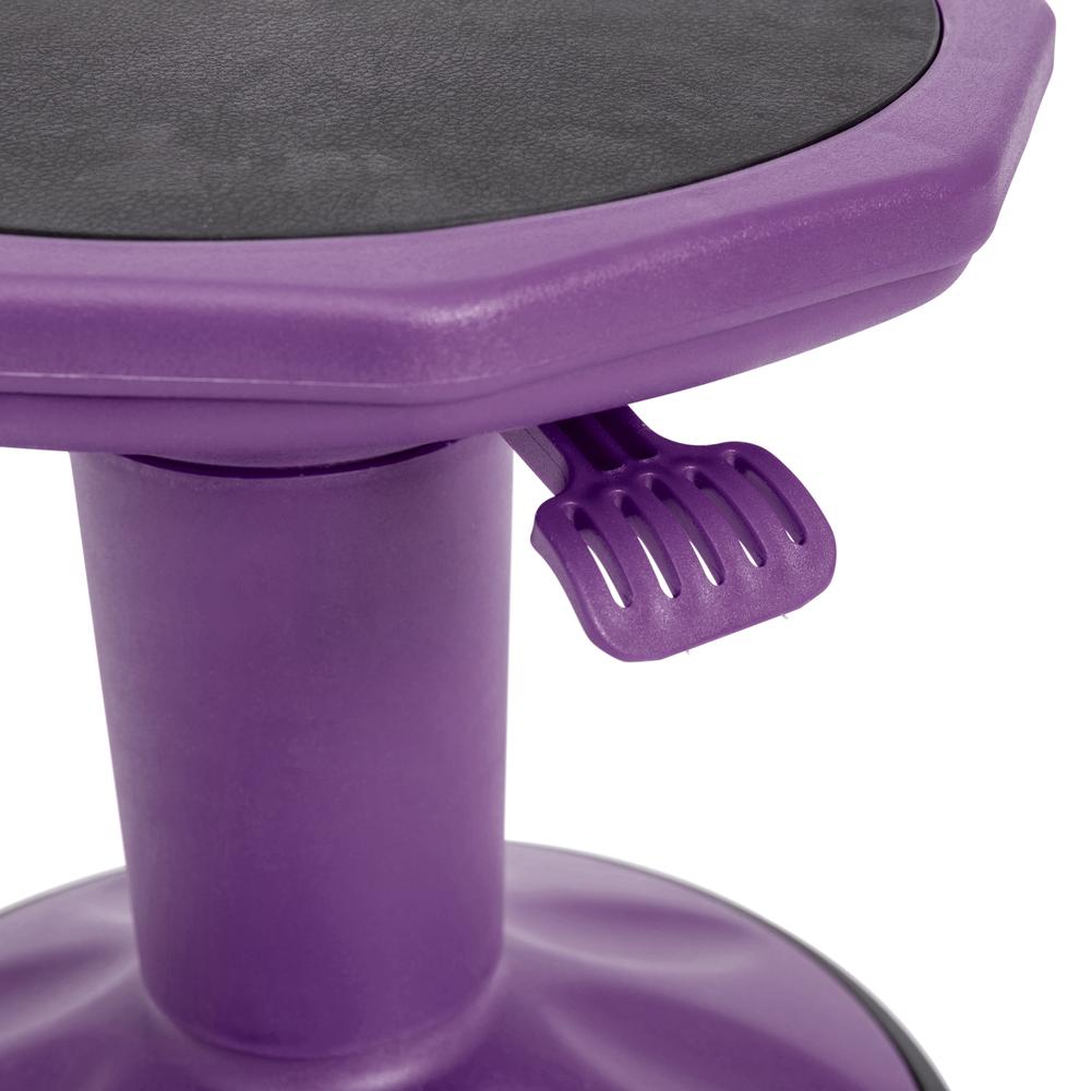 Adjustable Height Kids Active Stool with Bottom in Purple, 14" - 18" Seat Height. Picture 9