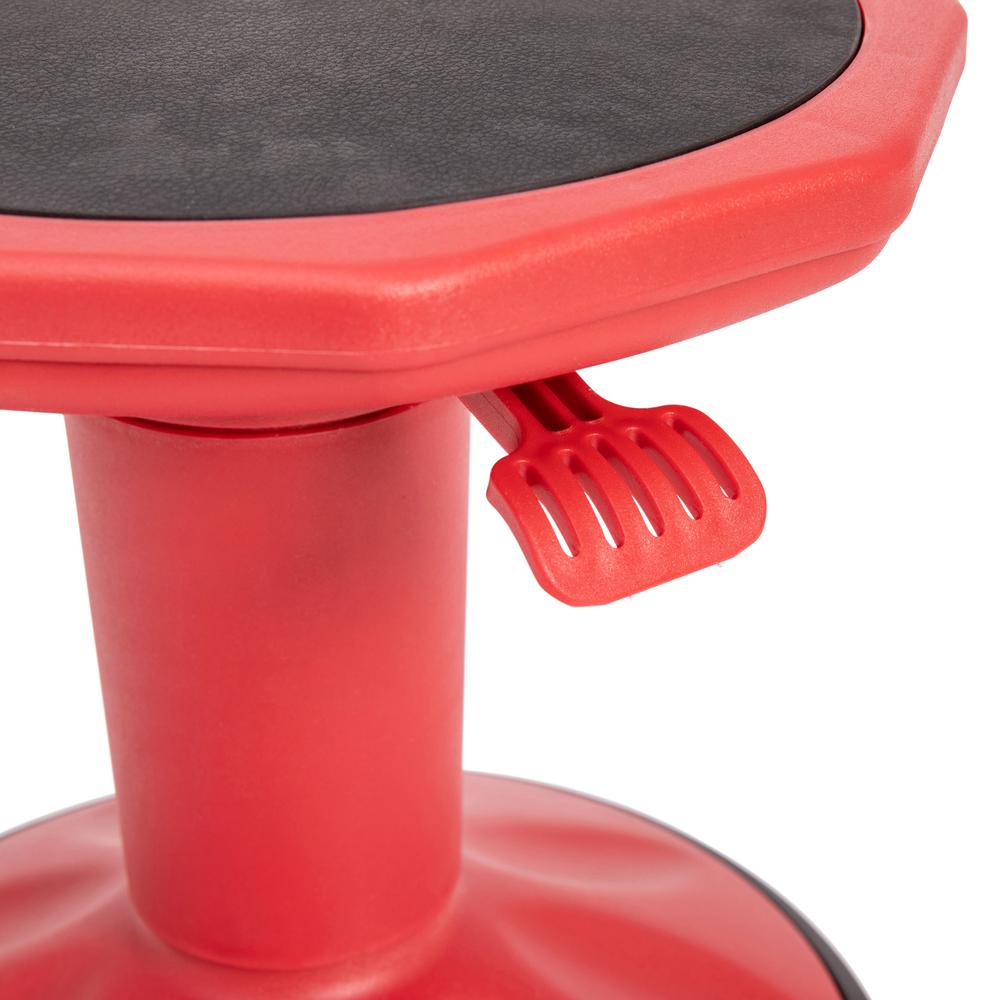 Adjustable Height Kids Active Stool with Bottom in Red, 14" - 18" Seat Height. Picture 9