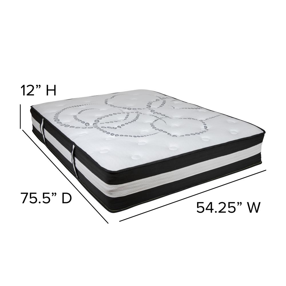 Full 12 Inch Foam Pocket Spring Mattress, 2 inch Gel Memory Foam Topper Bundle. Picture 10