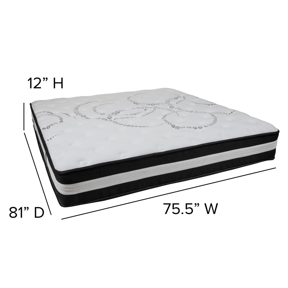 Capri Comfortable Sleep King 12 Inch CertiPUR-US Certified Foam Pocket Spring Mattress & 2 inch Gel Memory Foam Topper Bundle. Picture 10