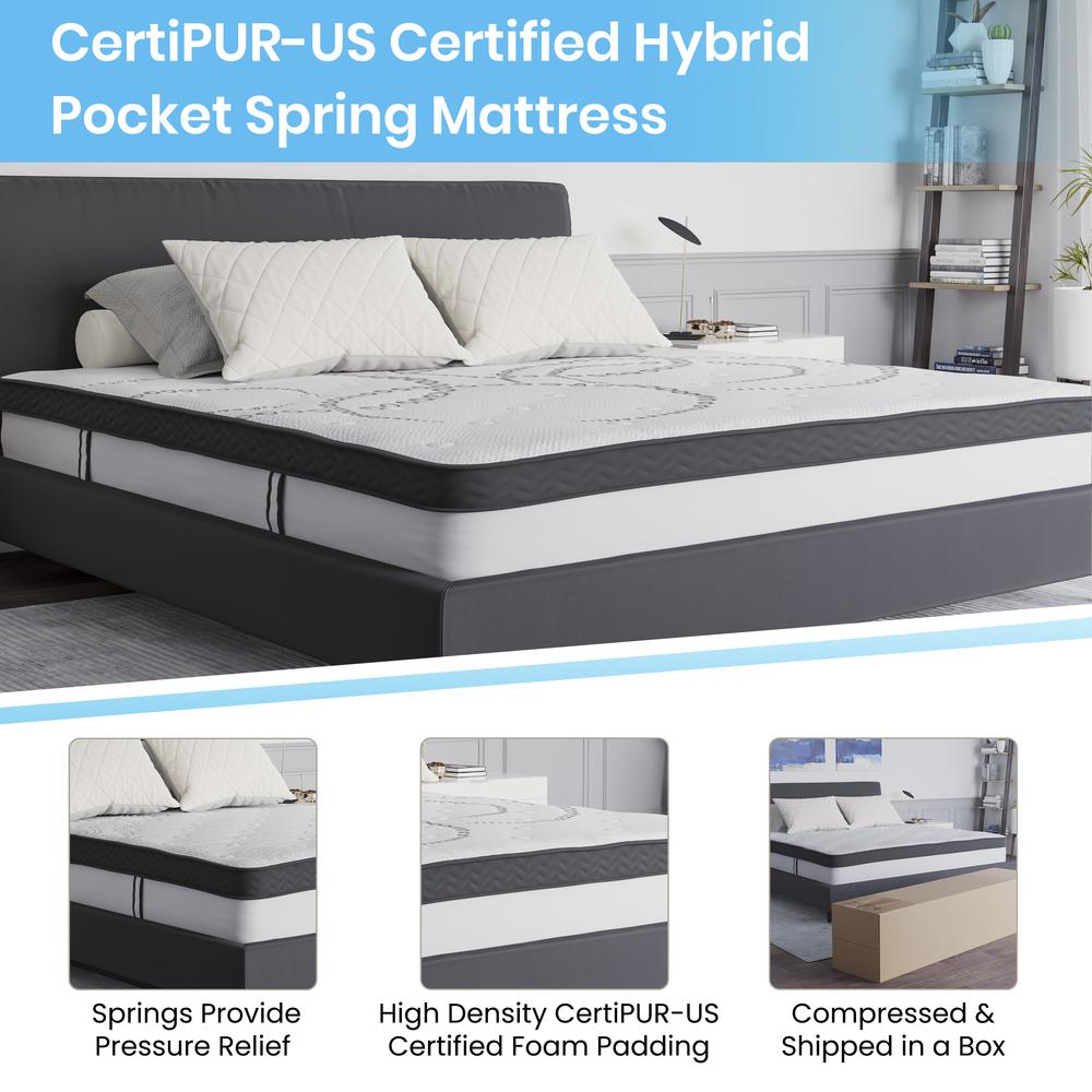 Capri Comfortable Sleep 10 Inch CertiPUR-US Certified Foam and Pocket Spring Mattress, King Mattress in a Box. Picture 5
