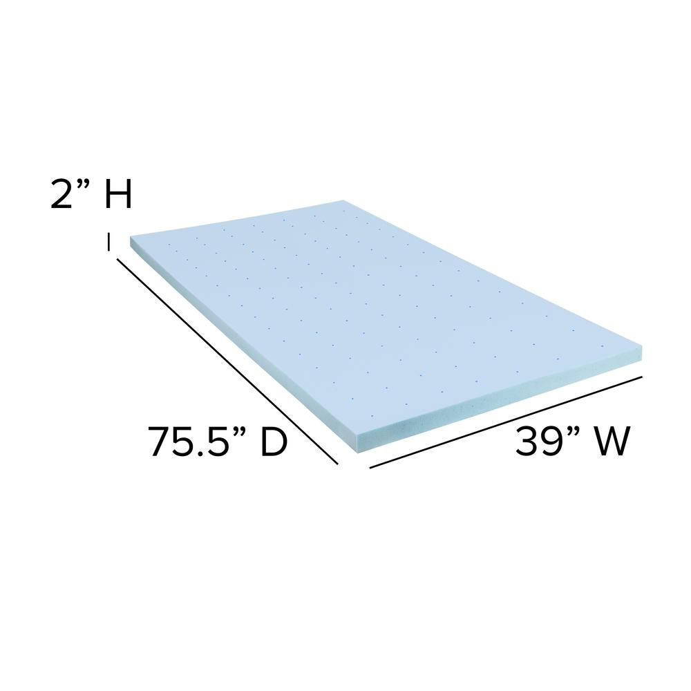 Twin 10 Inch Foam Pocket Spring Mattress, 2 inch Gel Memory Foam Topper Bundle. Picture 9