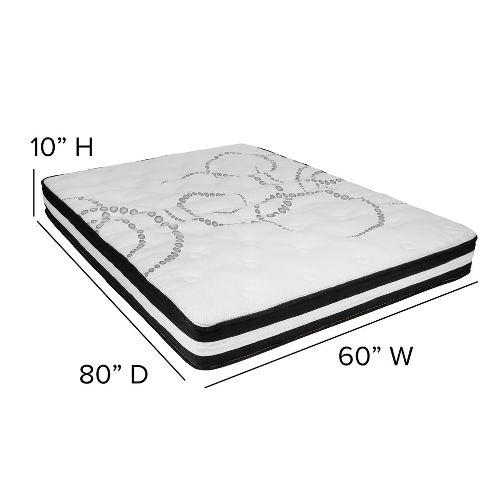 Queen 10 Inch Foam Pocket Spring Mattress, 2 inch Gel Memory Foam Topper Bundle. Picture 10