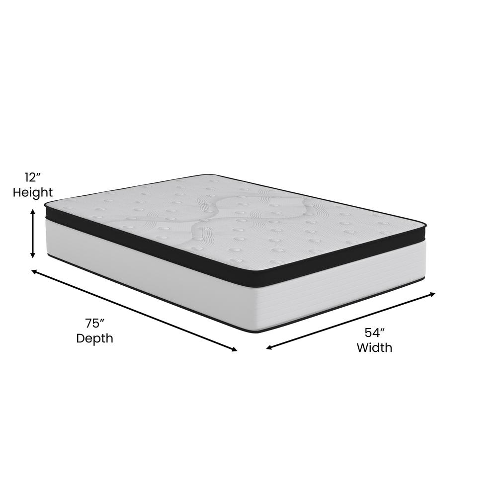 Firm 12 Inch Hybrid Pocket Spring Mattress, Full Mattress in a Box. Picture 8
