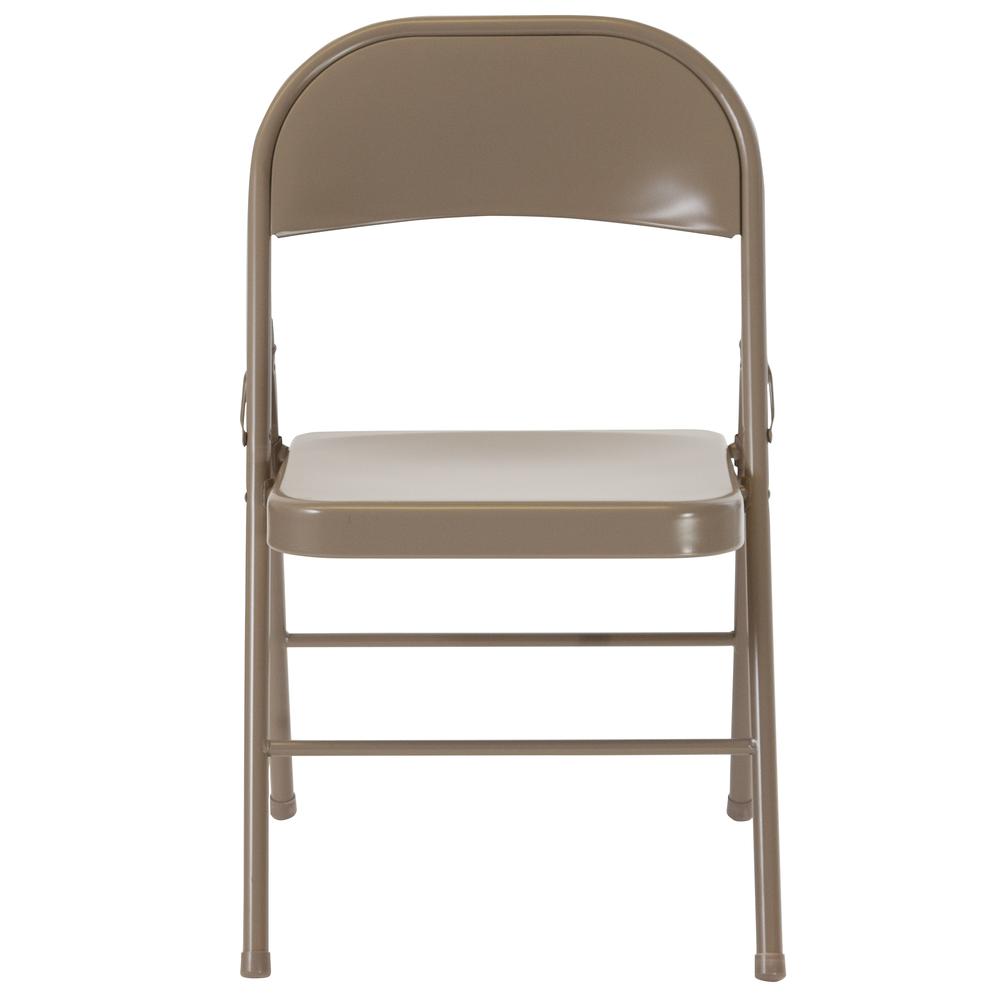 HERCULES Series Double Braced Gray Metal Folding Chair. Picture 5