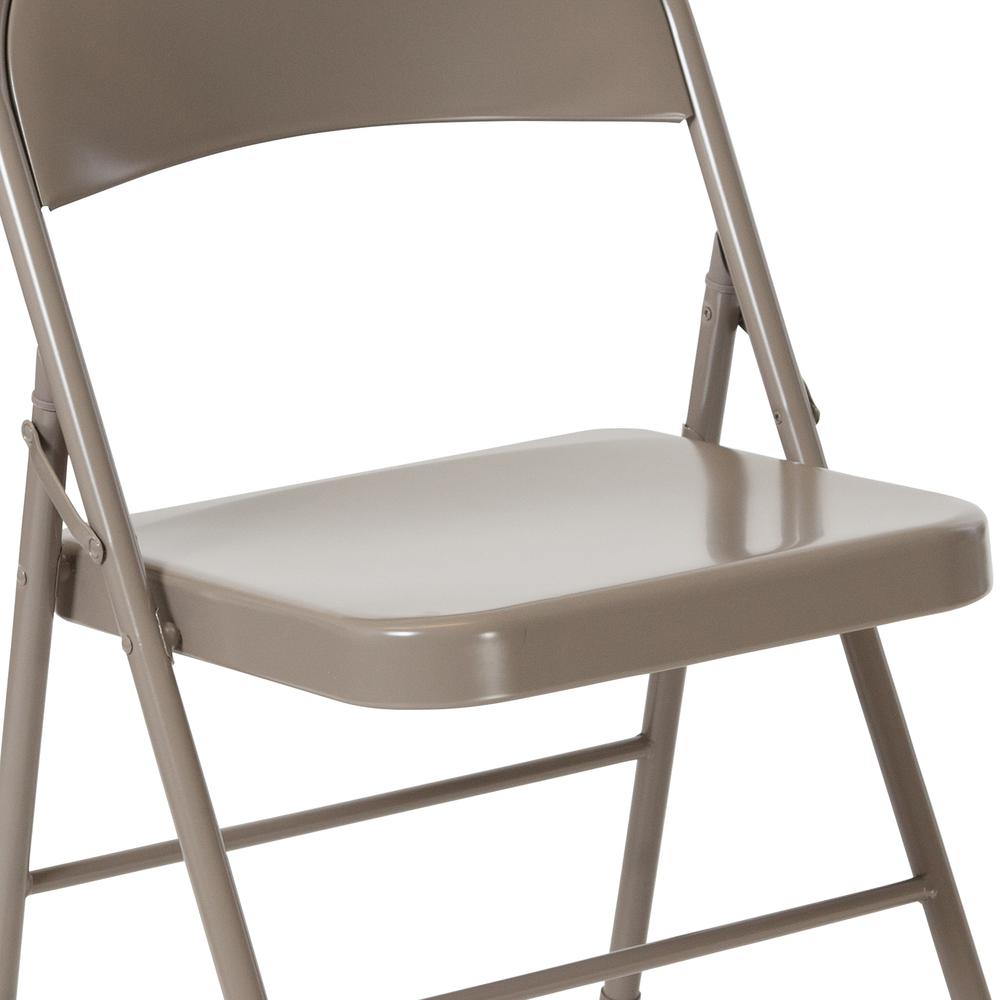 Double Braced Gray Metal Folding Chair. Picture 15