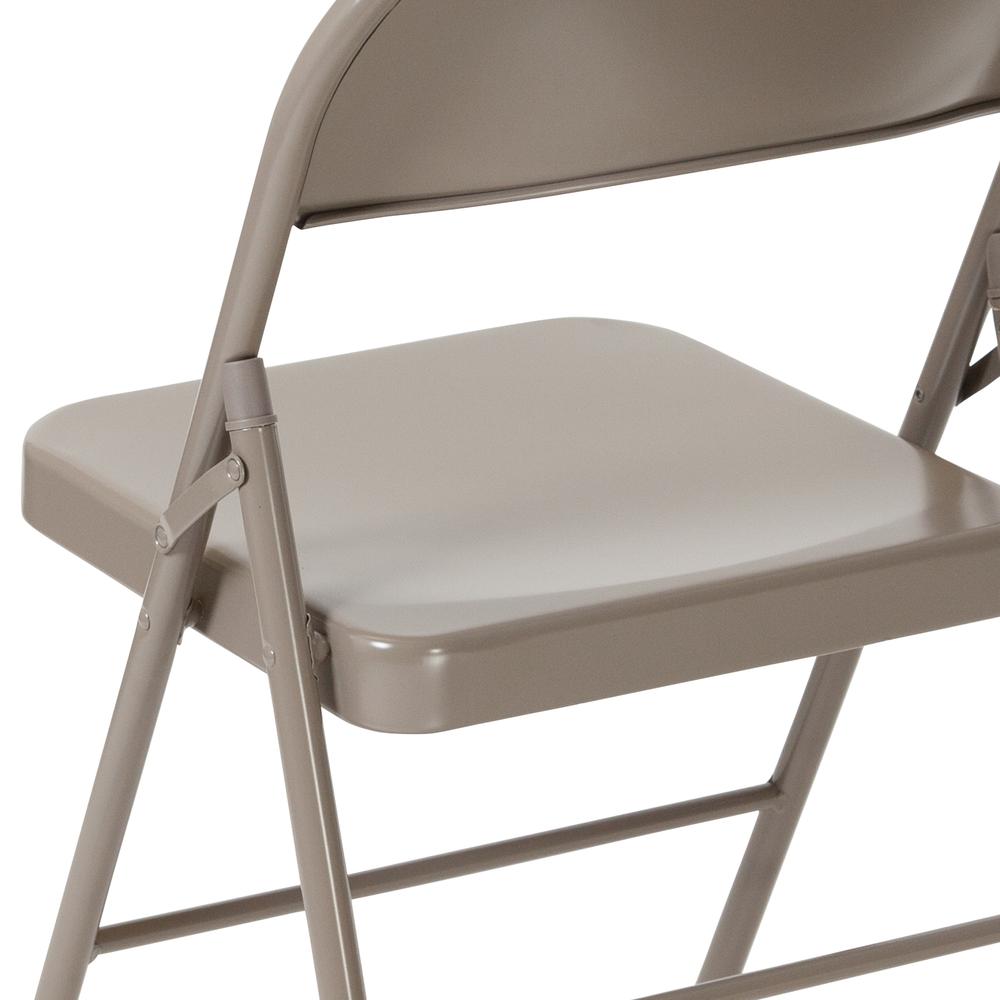 Double Braced Gray Metal Folding Chair. Picture 16