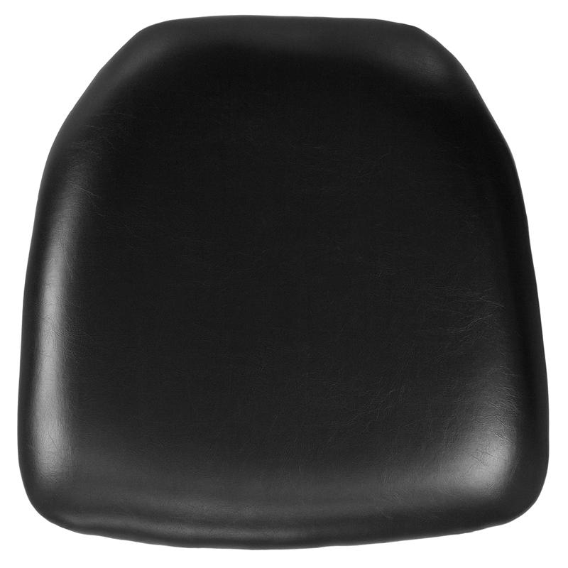 Hard Black Vinyl Chiavari Chair Cushion. Picture 1