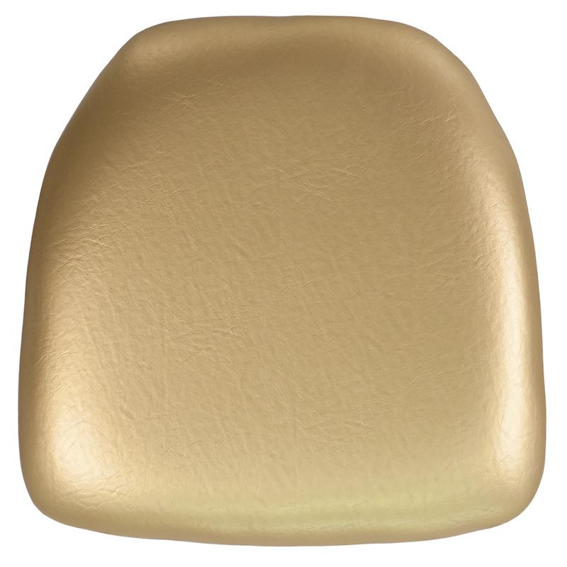 Hard Gold Vinyl Chiavari Chair Cushion. Picture 1