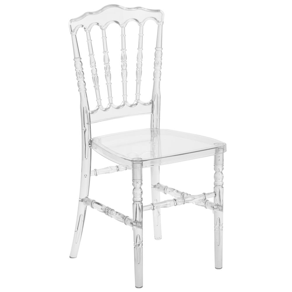 Flash Elegance Crystal Ice Napoleon Stacking Chair. Picture 1