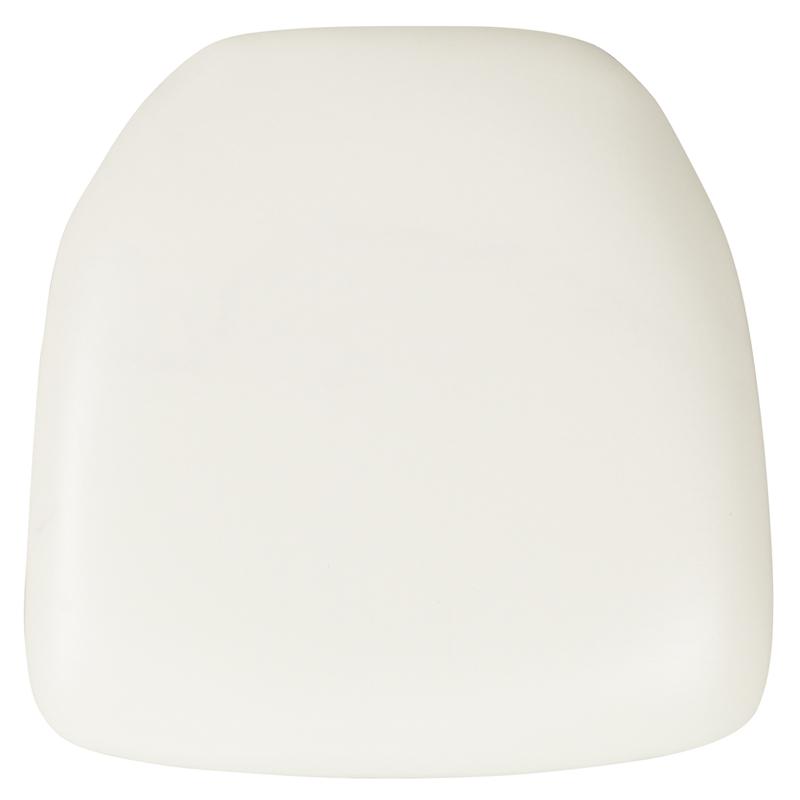 Hard White Vinyl Chiavari Chair Cushion. Picture 1