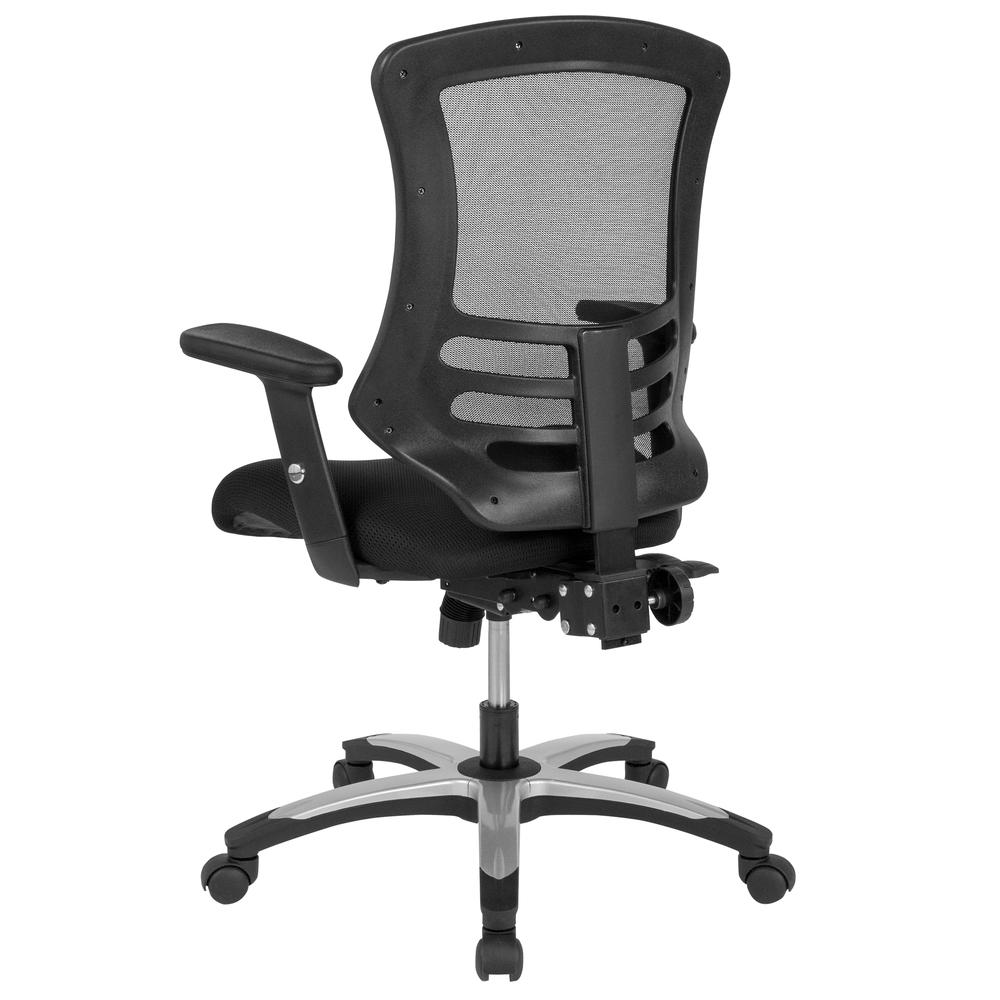 High Back Black Mesh Multifunction Executive Swivel Ergonomic Office Chair with Molded Foam Seat and Adjustable Arms. Picture 3