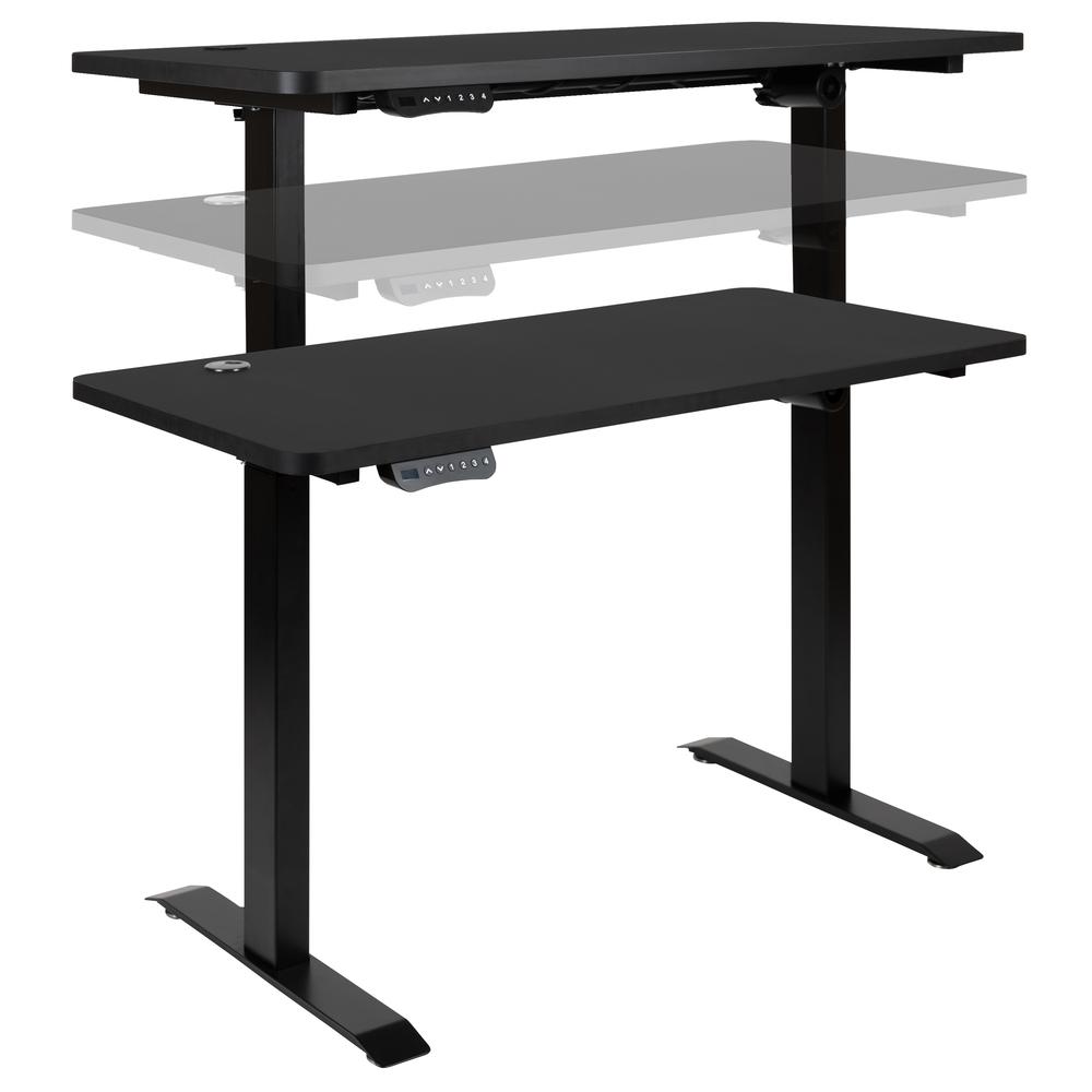 Adjustable Height Motorized Standing Desk & Swivel Chair Duo. Picture 3