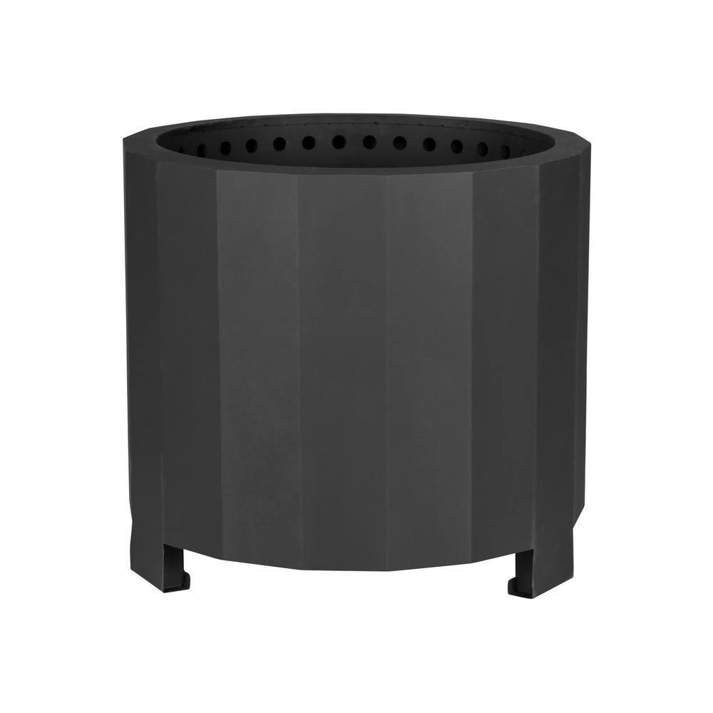 19.5 inch Smokeless Outdoor Firepit, Natural Wood, Black. Picture 2