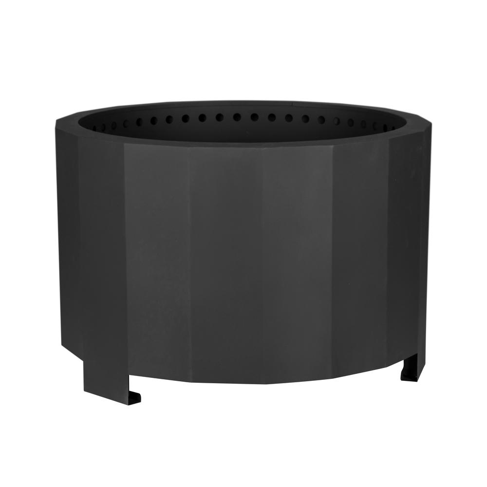 27 inch Smokeless Outdoor Firepit, Natural Wood, Black. Picture 2