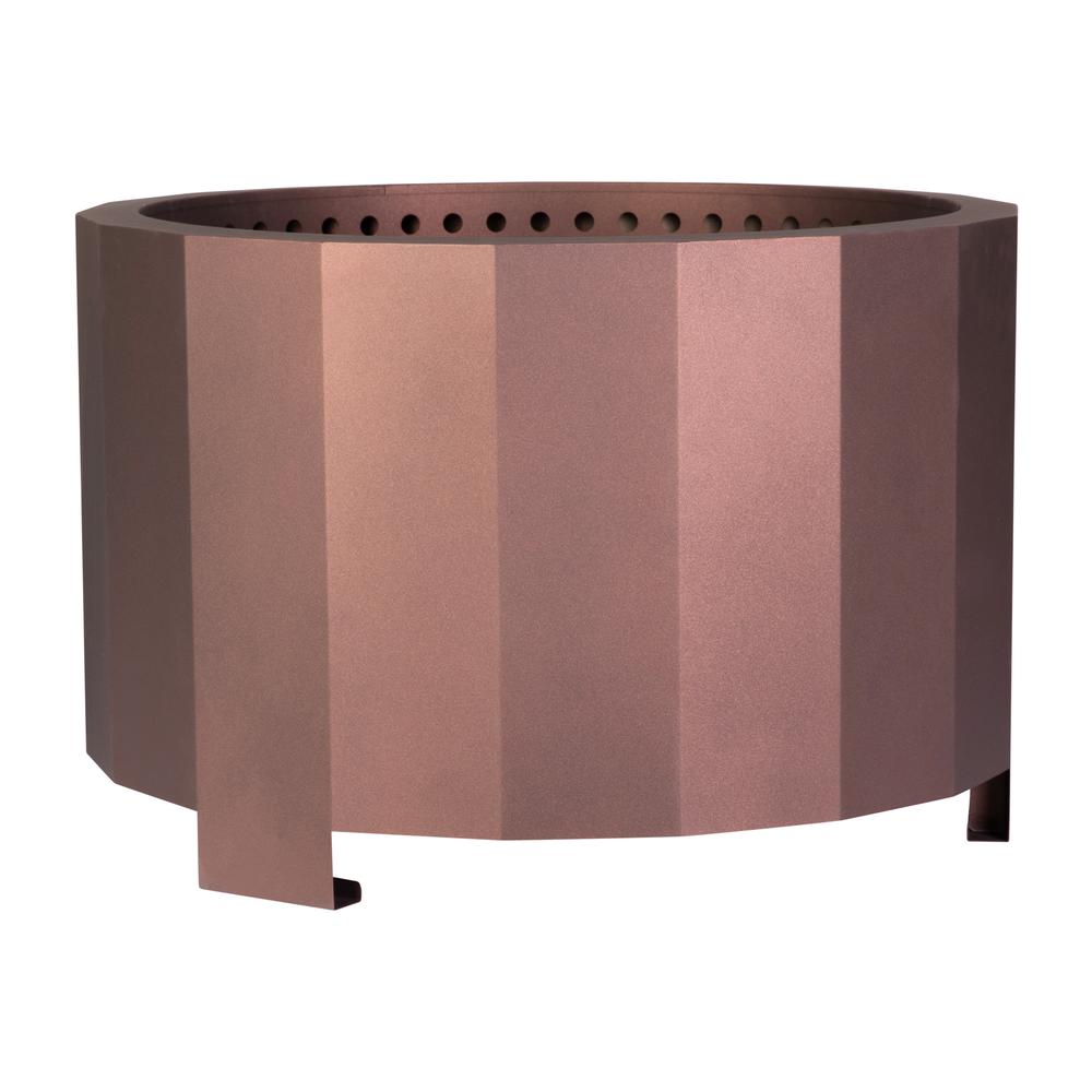 27 inch Smokeless Outdoor Firepit, Natural Wood, Bronze. Picture 2