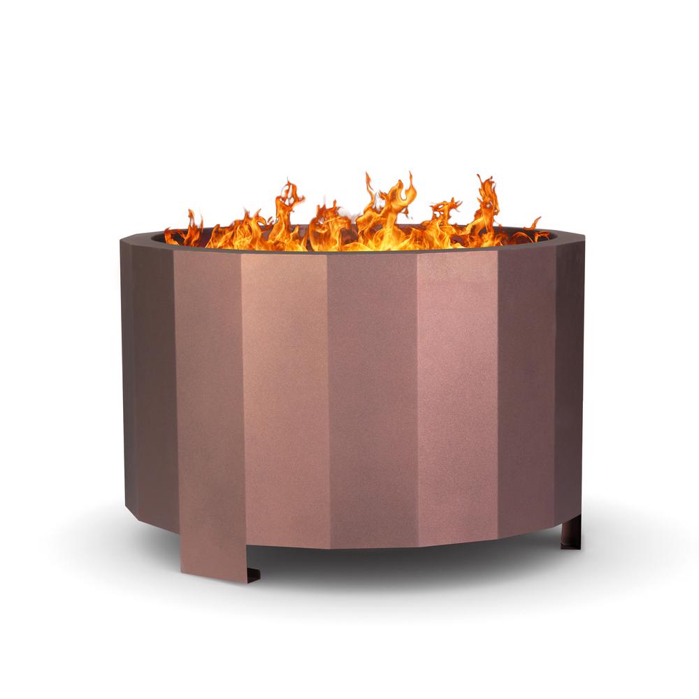 27 inch Smokeless Outdoor Firepit, Natural Wood, Bronze. Picture 14
