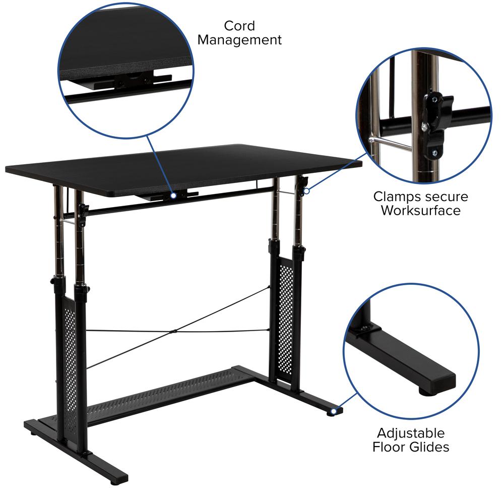 Work From Home Kit - Adjustable Computer Desk, Ergonomic Mesh Office Chair and Locking Mobile Filing Cabinet with Inset Handles. Picture 7