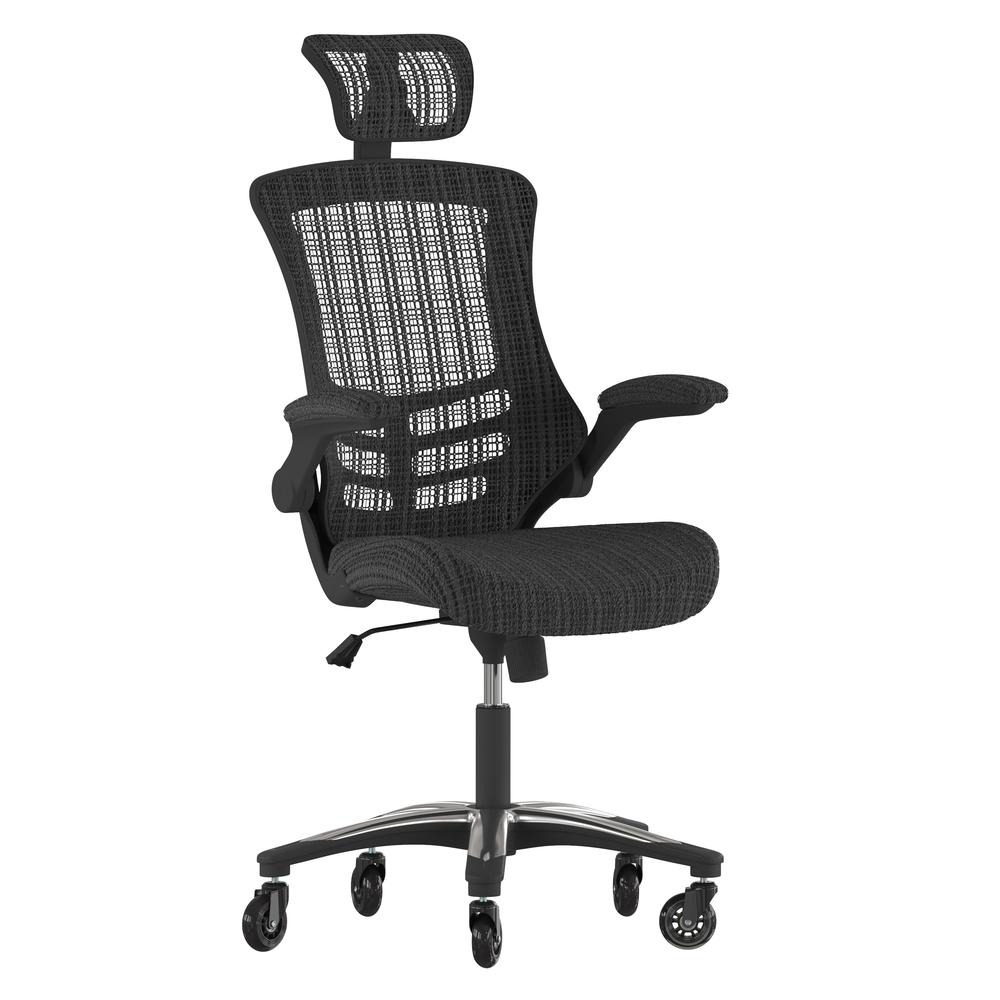 High-Back Black Mesh Swivel Executive Office Chair. Picture 2