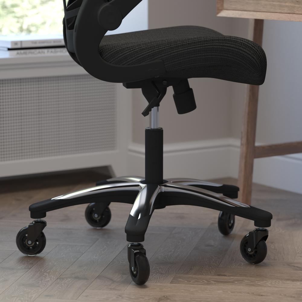 High-Back Black Mesh Swivel Executive Office Chair. Picture 7