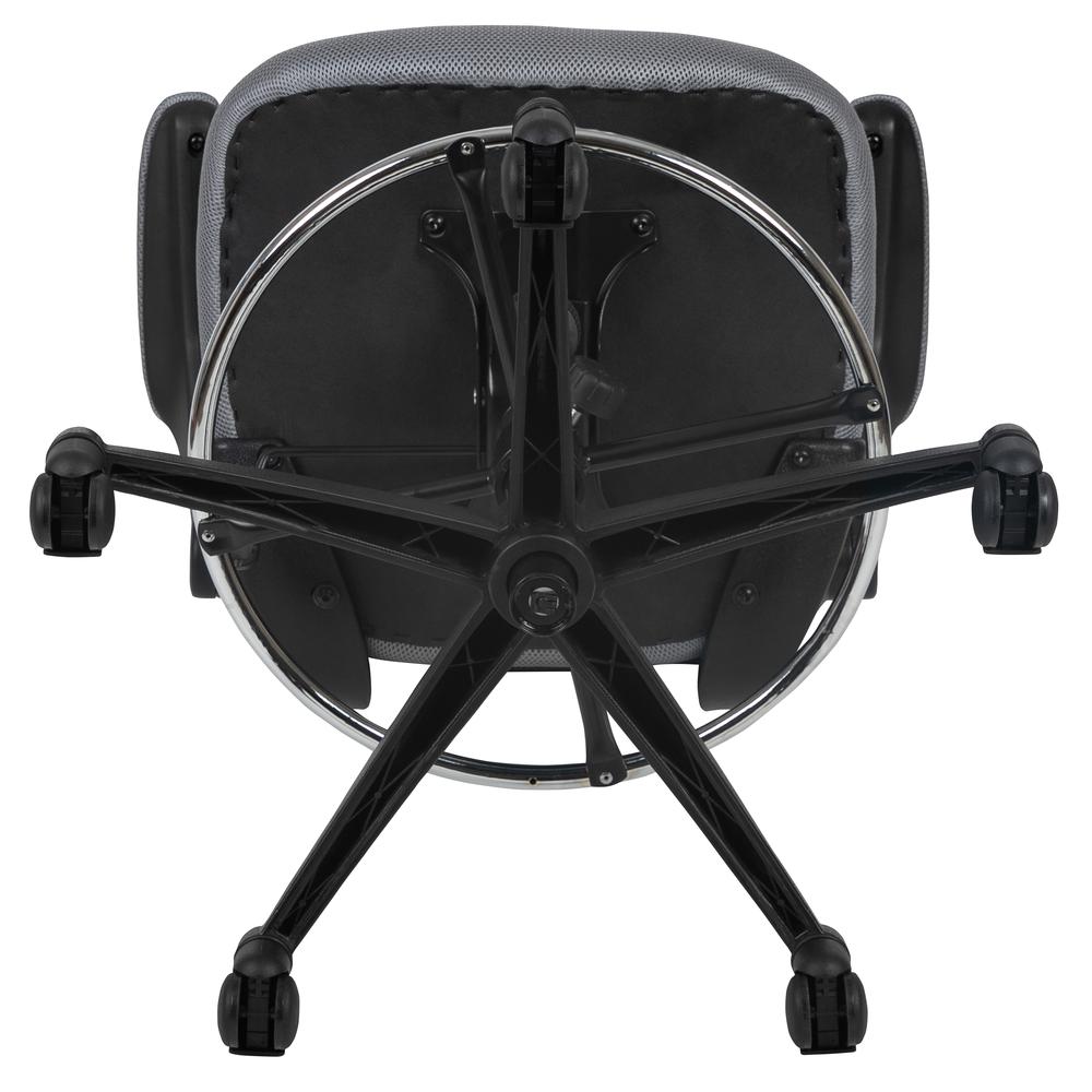 Mid Back Dark Gray Mesh Ergonomic Drafting Chair with Adjustable Foot Ring and Flip-Up Arms. Picture 10