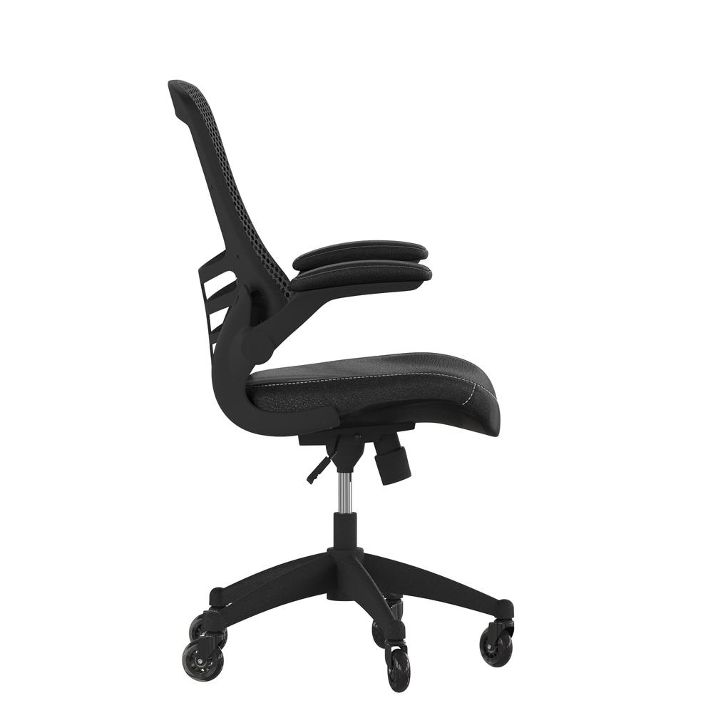 Desk Chair with Roller Wheels | Swivel Chair with Kelista Mid-Back. Picture 2