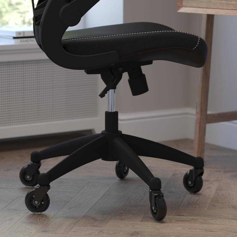 Desk Chair with Roller Wheels | Swivel Chair with Kelista Mid-Back. Picture 8