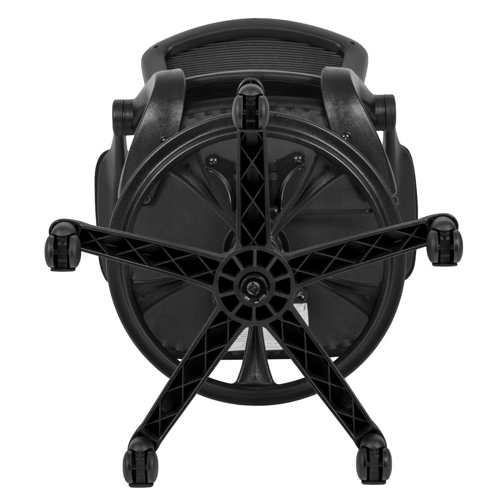 Mid-Back Black Mesh Ergonomic Drafting Chair with Adjustable Foot Ring and Flip-Up Arms. Picture 10