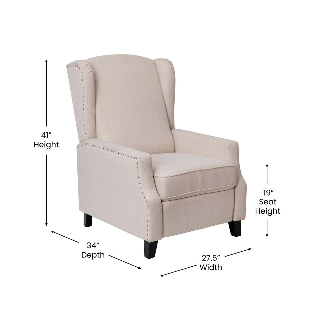 Traditional Slim Push Back Recliner Chair. Picture 5