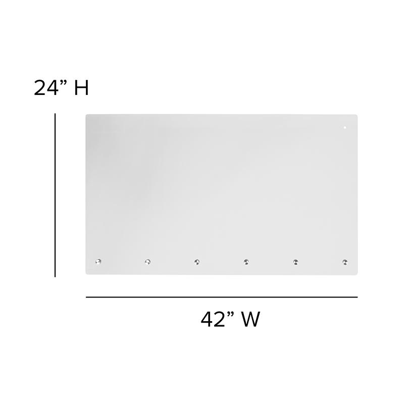 Acrylic Suspended Register Shield / Sneeze Guard, 24"H x 42"L - Hanging and Mounting Hardware Included. Picture 5