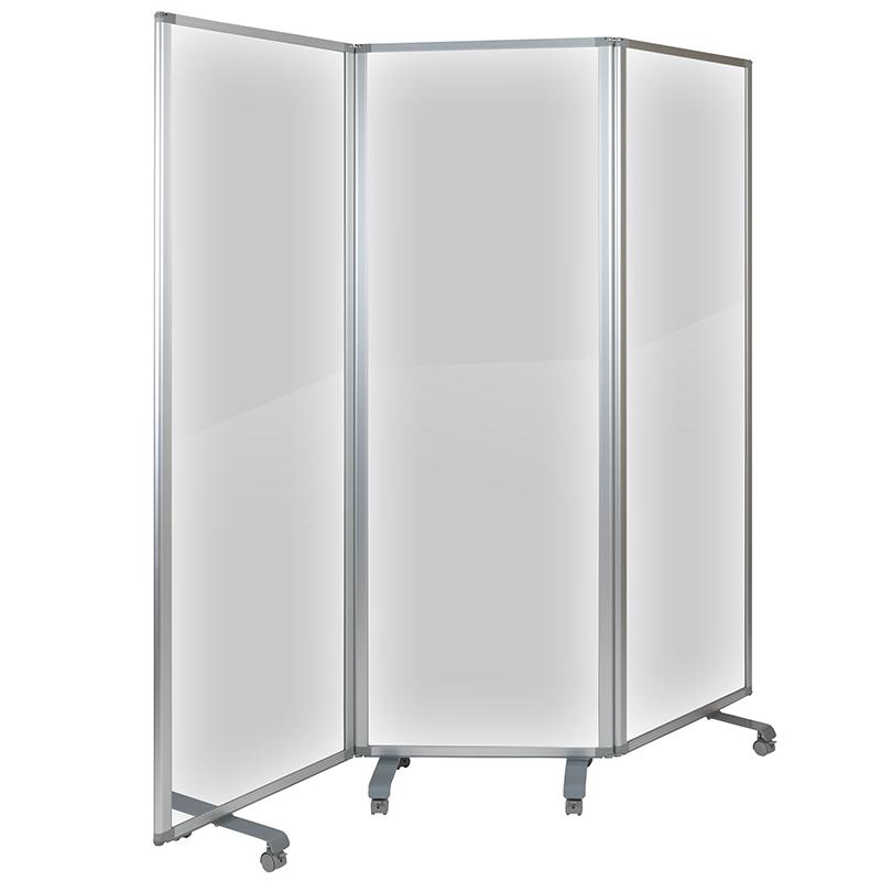 Acrylic Mobile Partition with Lockable Casters, 72"H x 24"L. Picture 2