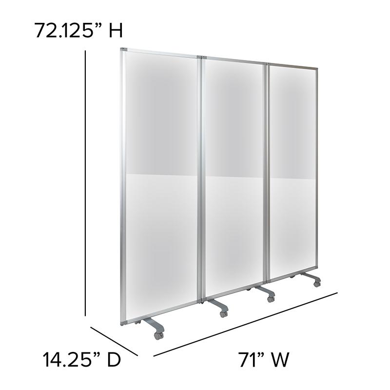 Acrylic Mobile Partition with Lockable Casters, 72"H x 24"L. Picture 5