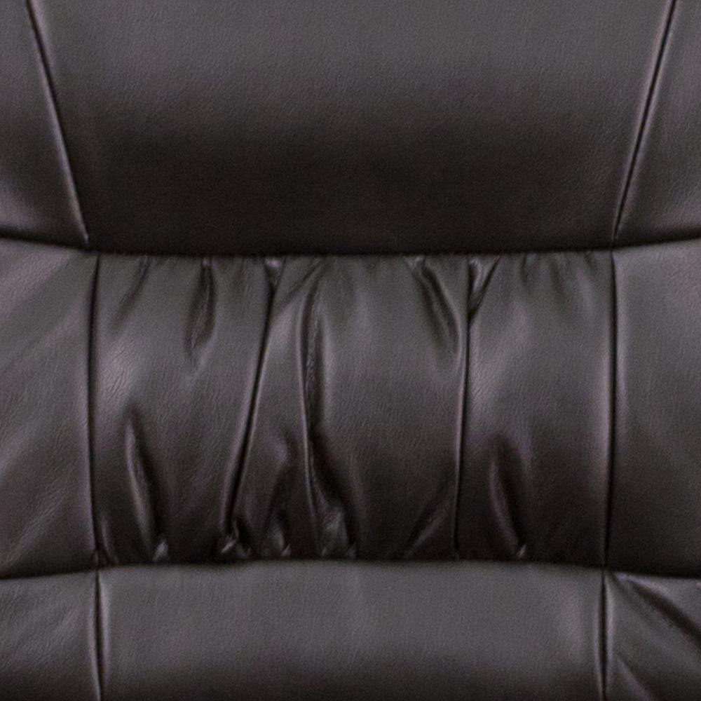 Brown LeatherSoft Executive Side Reception Chair with Black Metal Frame. Picture 11