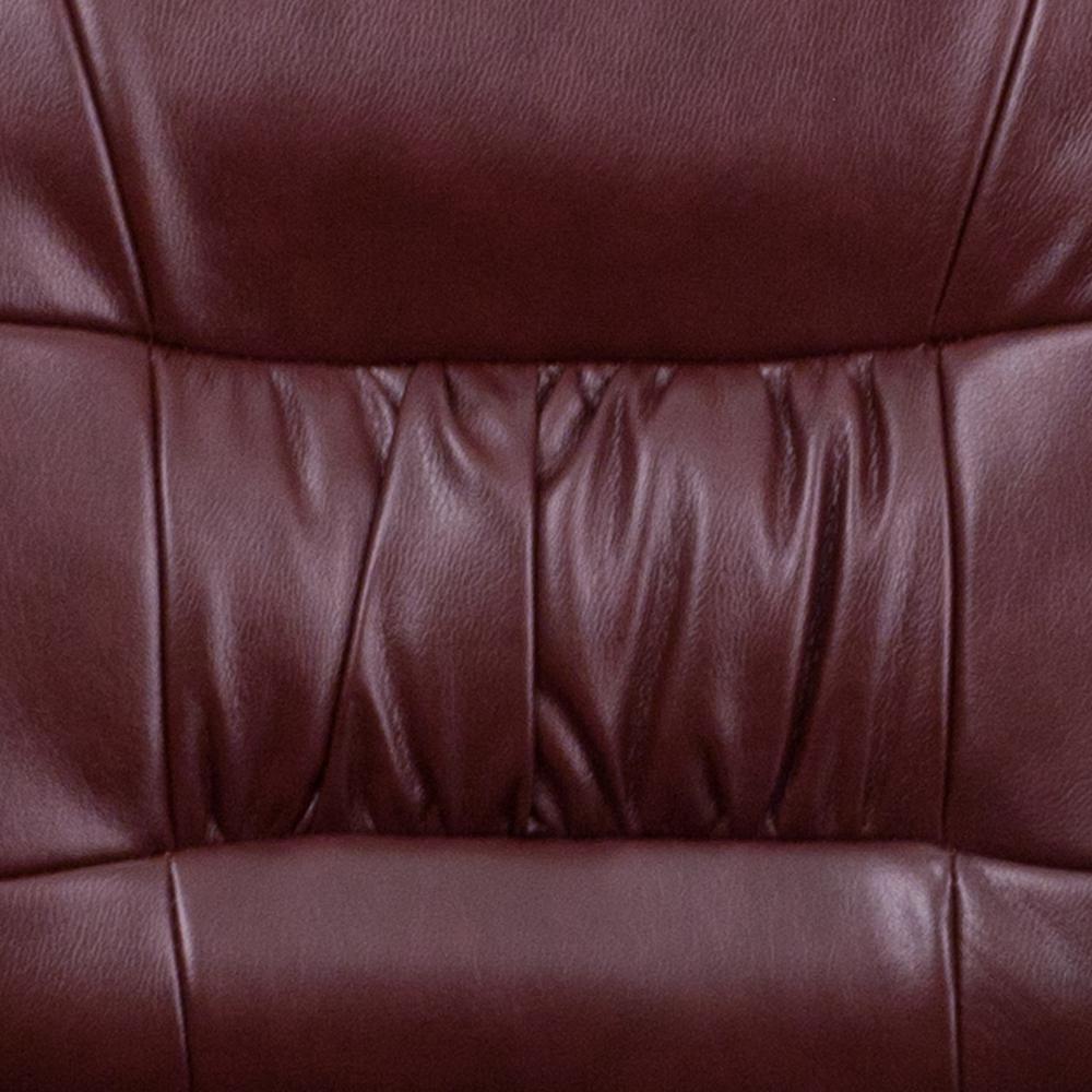 Burgundy LeatherSoft Executive Side Reception Chair with Black Metal Frame. Picture 11