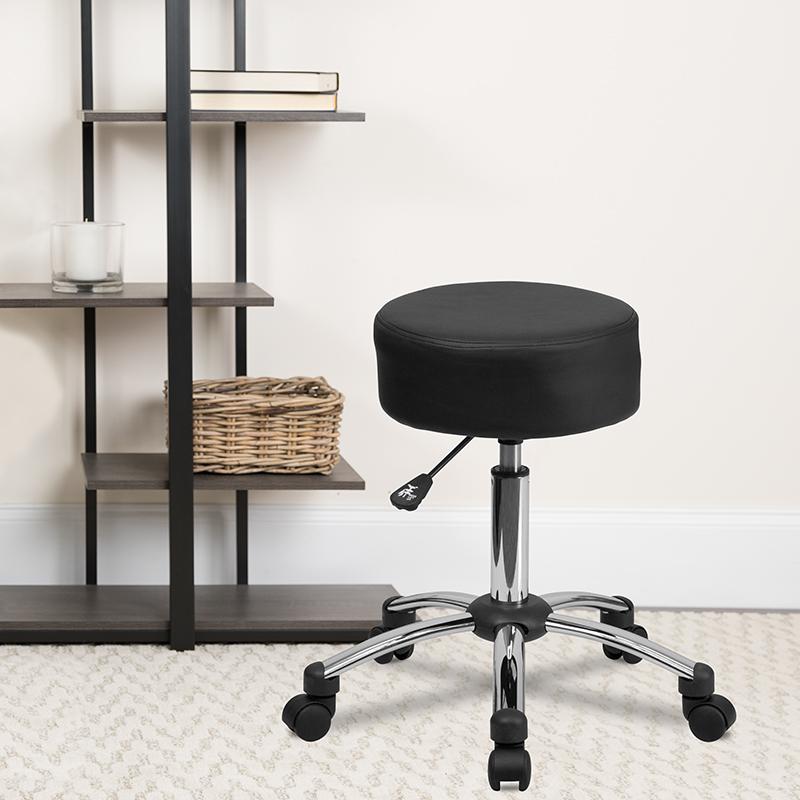 Medical Ergonomic Stool with Chrome Base. Picture 1