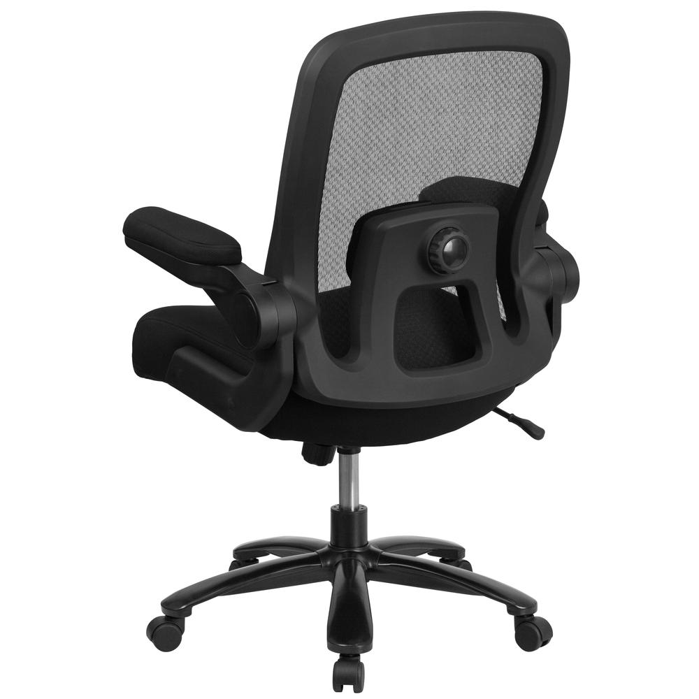 BIG & TALL FABRIC COMPUTER SQUARE BACK OFFICE CHAIR ARMS 400 lbs WEIGHT CAPACITY 