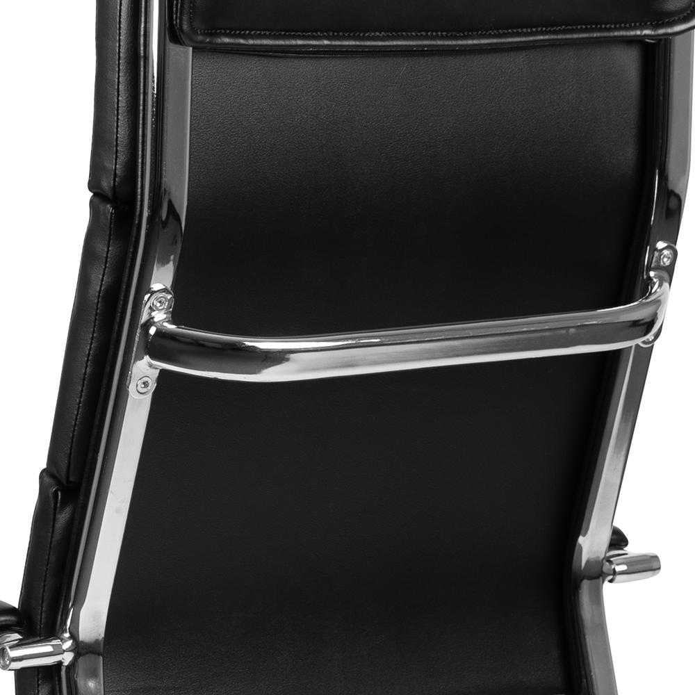 High Back Black LeatherSoft Contemporary Panel Executive Swivel Office Chair. Picture 8