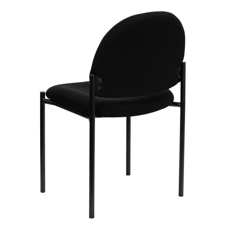 Comfort Black Fabric Stackable Steel Side Reception Chair. Picture 4