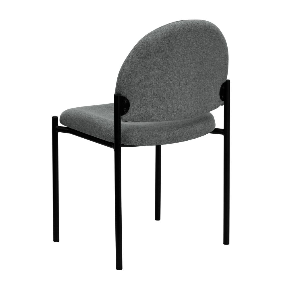 Comfort Gray Fabric Stackable Steel Side Reception Chair. Picture 4