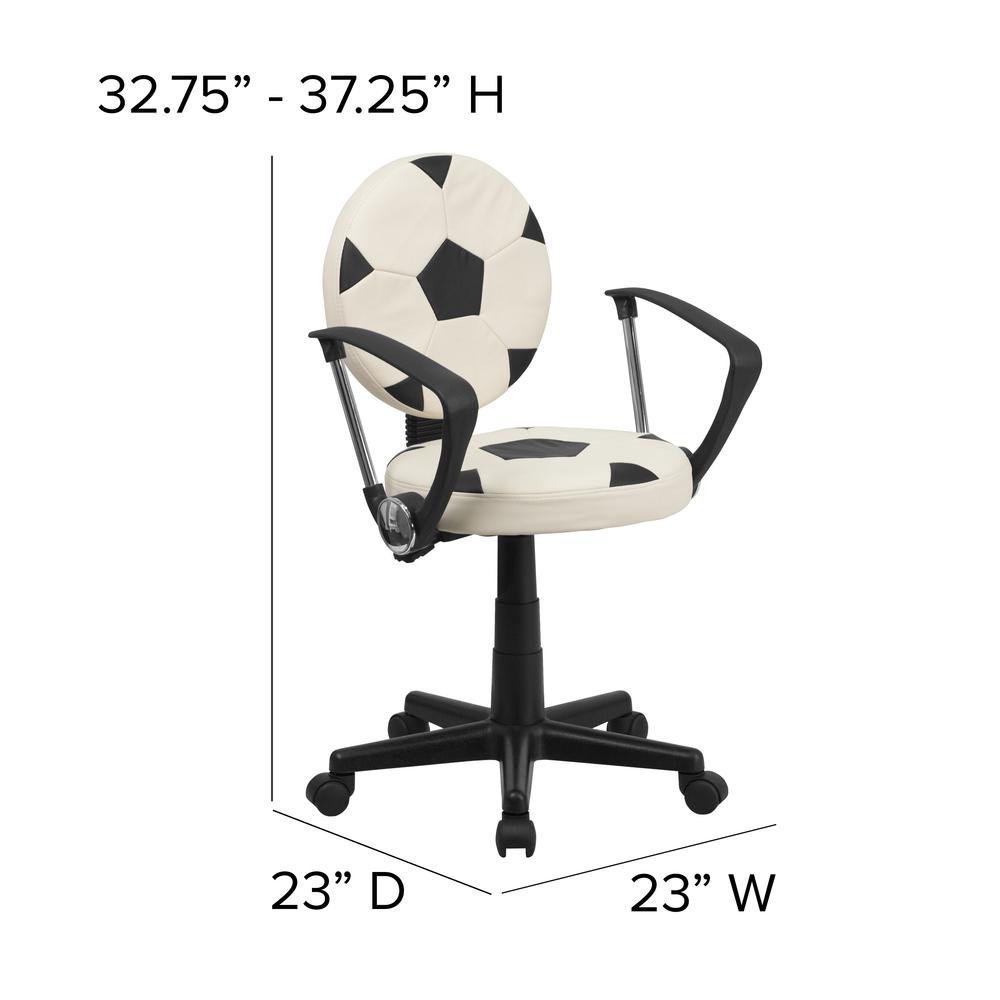 Soccer Swivel Task Office Chair with Arms. Picture 2