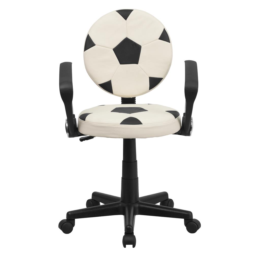 Soccer Swivel Task Office Chair with Arms. Picture 5