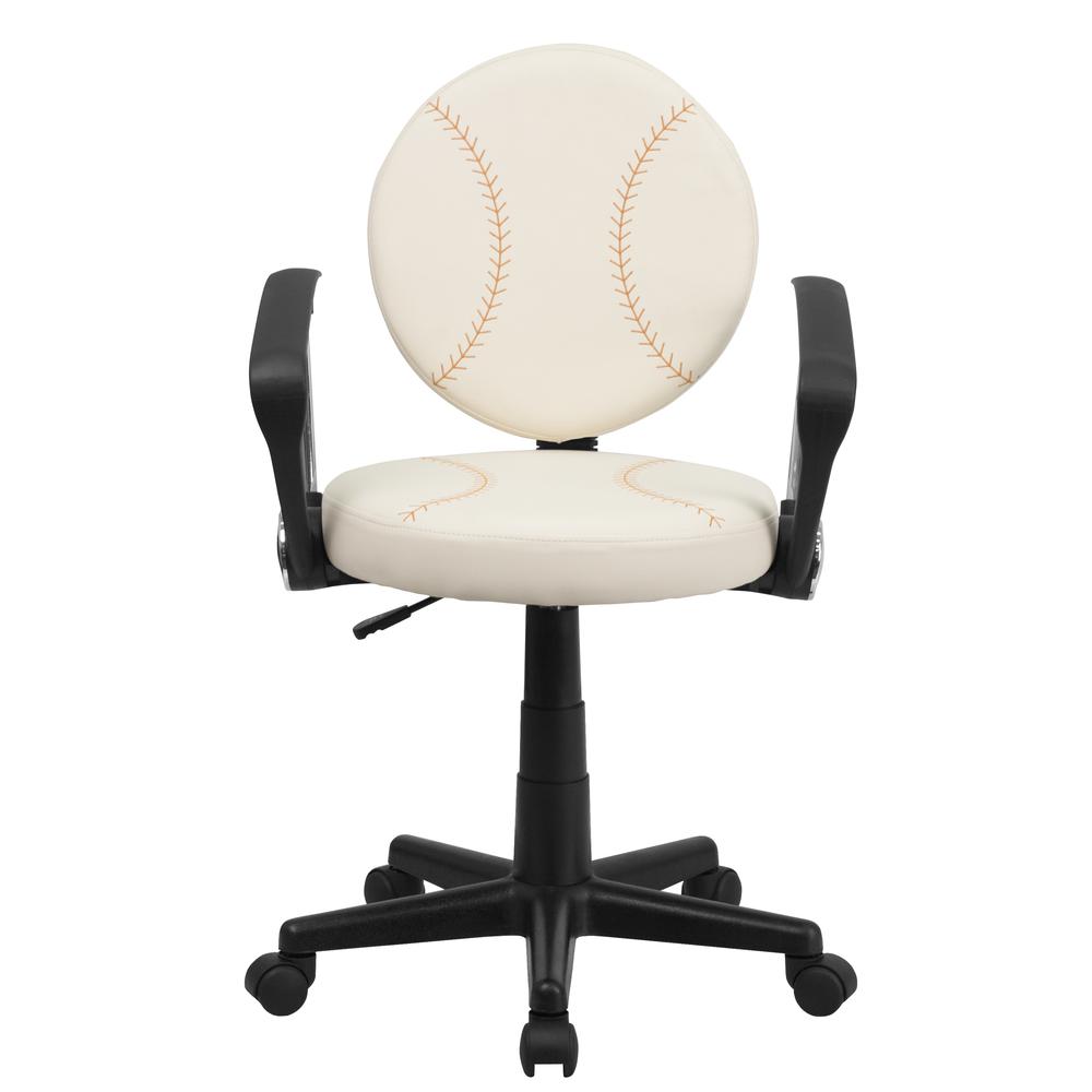 Baseball Swivel Task Office Chair with Arms. Picture 4