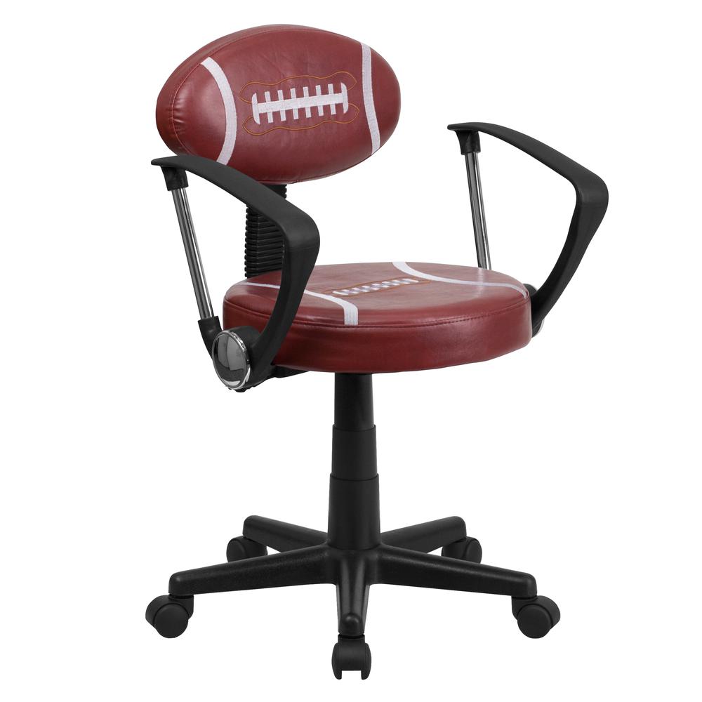 Football Swivel Task Office Chair with Arms. Picture 1