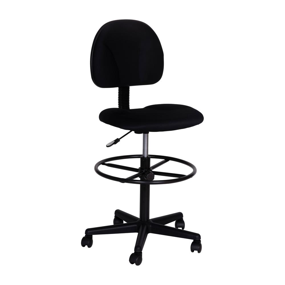Black Fabric Drafting Chair (Cylinders: 22.5''-27''H or 26''-30.5''H). Picture 2