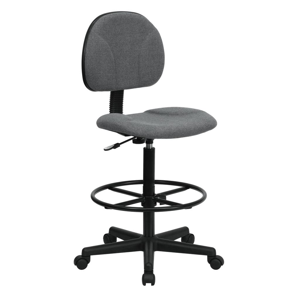 Gray Fabric Drafting Chair (Cylinders: 22.5''-27''H or 26''-30.5''H). Picture 1